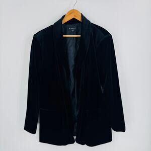 INC Black Velvet Blazer Jacket Size XL NWT Missing Belt Holiday Party Outfit‎